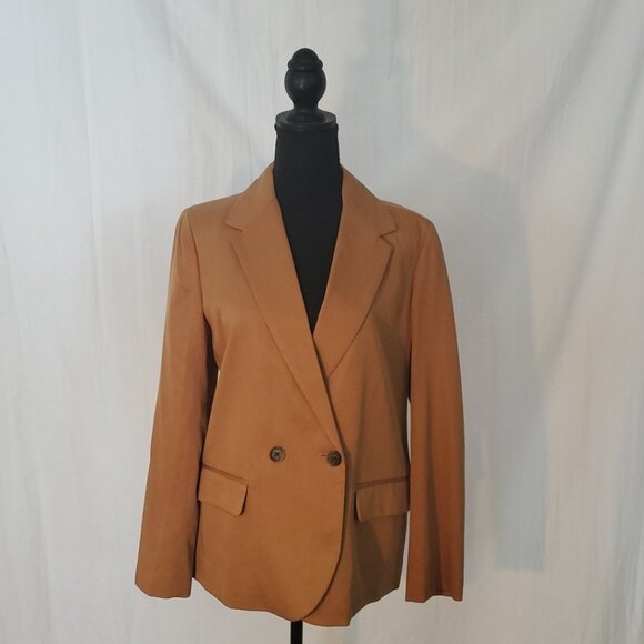 J. Crew Factory Jackets & Blazers - J.Crew Womens $218 Drapey twill double-breasted blazer Pink Size 2 CB316 NEW